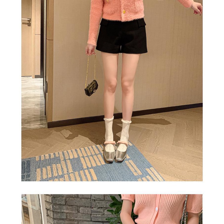 Giày Búp Bê Da Thật Đế Bằng Thắt Nút Bạc Thời Trang Mùa Hè Cho Nữ