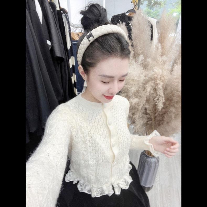 Áo len gạo pha ren siêu xinh cho nữ