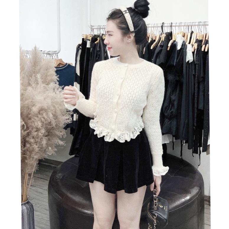 Áo len gạo pha ren siêu xinh cho nữ