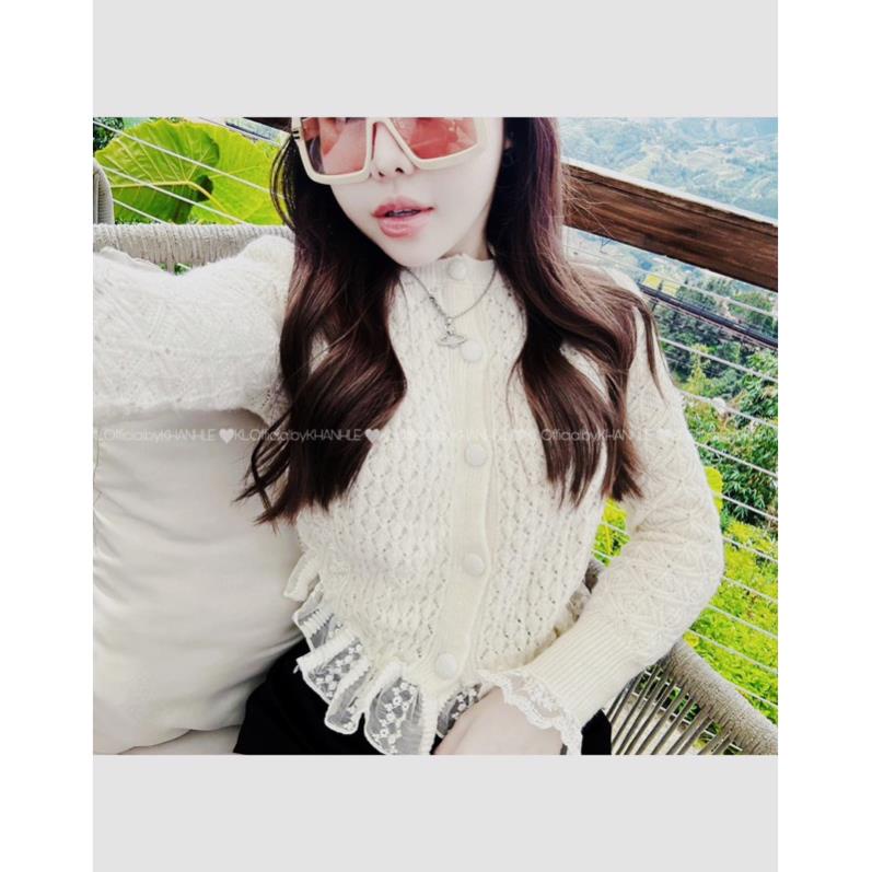 Áo len gạo pha ren siêu xinh cho nữ
