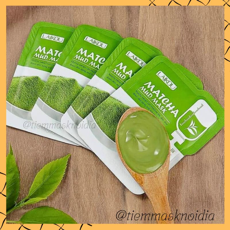 Mặt nạ bùn đất sét Mud Mask matcha/sakura Laikou, dưỡng ẩm kiềm dầu 5g