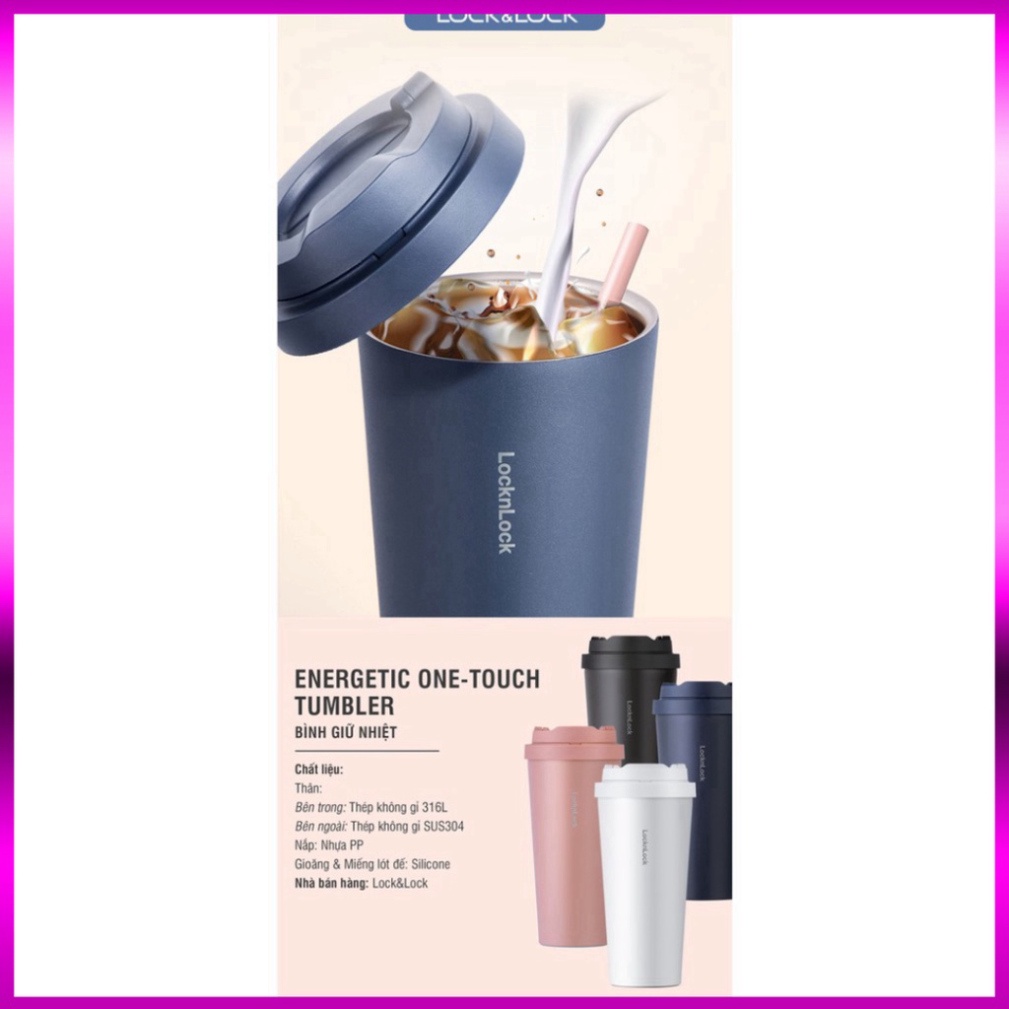 Bình giữ nhiệt Lock&Lock Energetic one-touch 550ml - LHC3249  HÀNG CHÍNH HÃNG