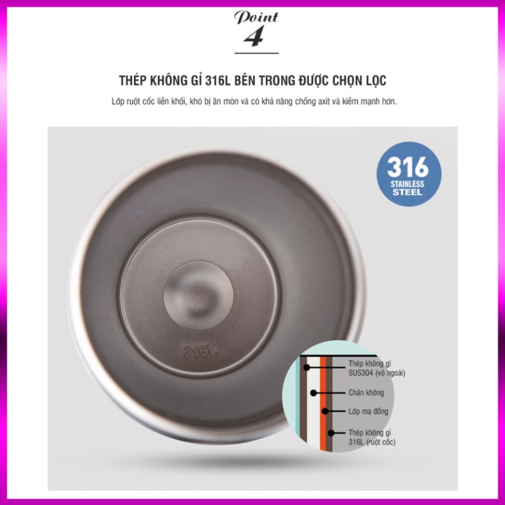 Bình giữ nhiệt Lock&Lock Energetic one-touch 550ml - LHC3249  HÀNG CHÍNH HÃNG