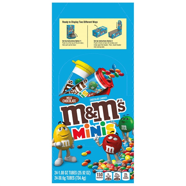 Kẹo Socola M&M Minis Milk Chocolate Candy Tubes Hàng Mỹ date 2/2024