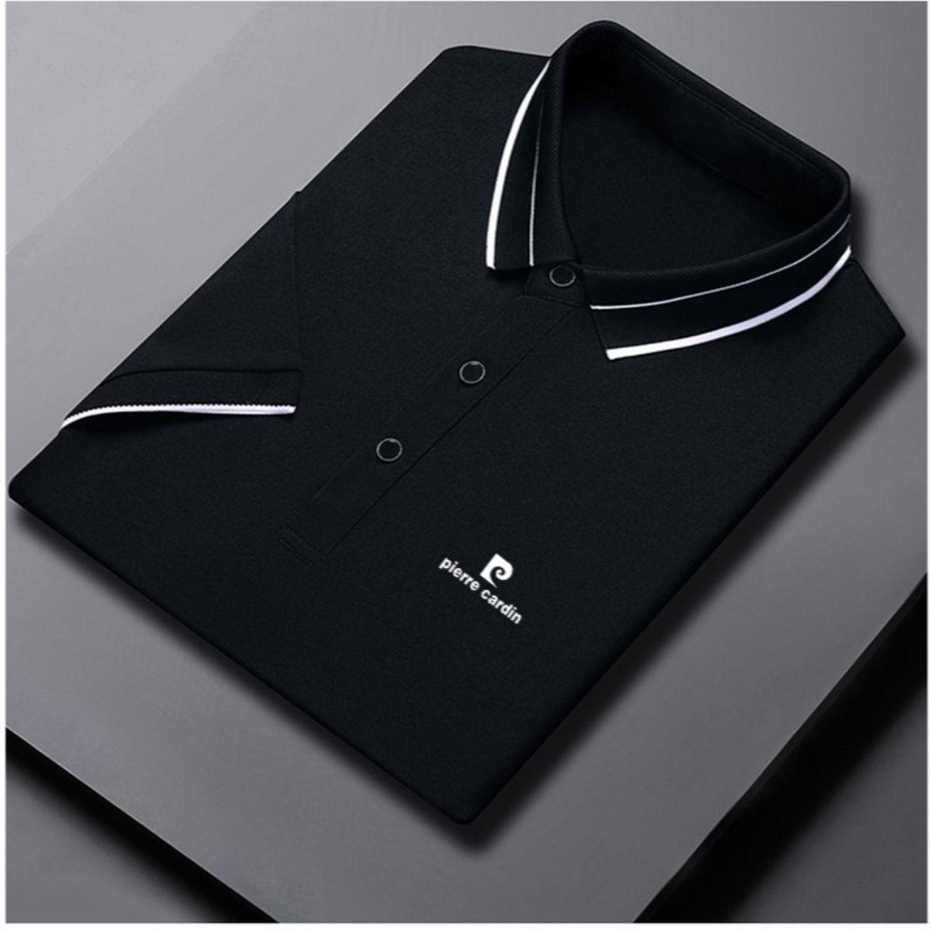 PIERRE CARDIN Áo Thun polo Vải Lụa Lạnh Cao Cấp Thời Trang Cao Cấp 2023 Cho Nam