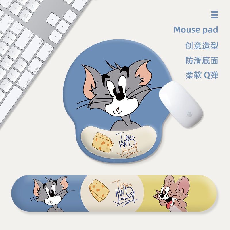 Tấm Lót Chuột Và Bàn Phím Chống Trượt Hình tom Và jerry Hoạt Hình Dành Cho Văn Phòng