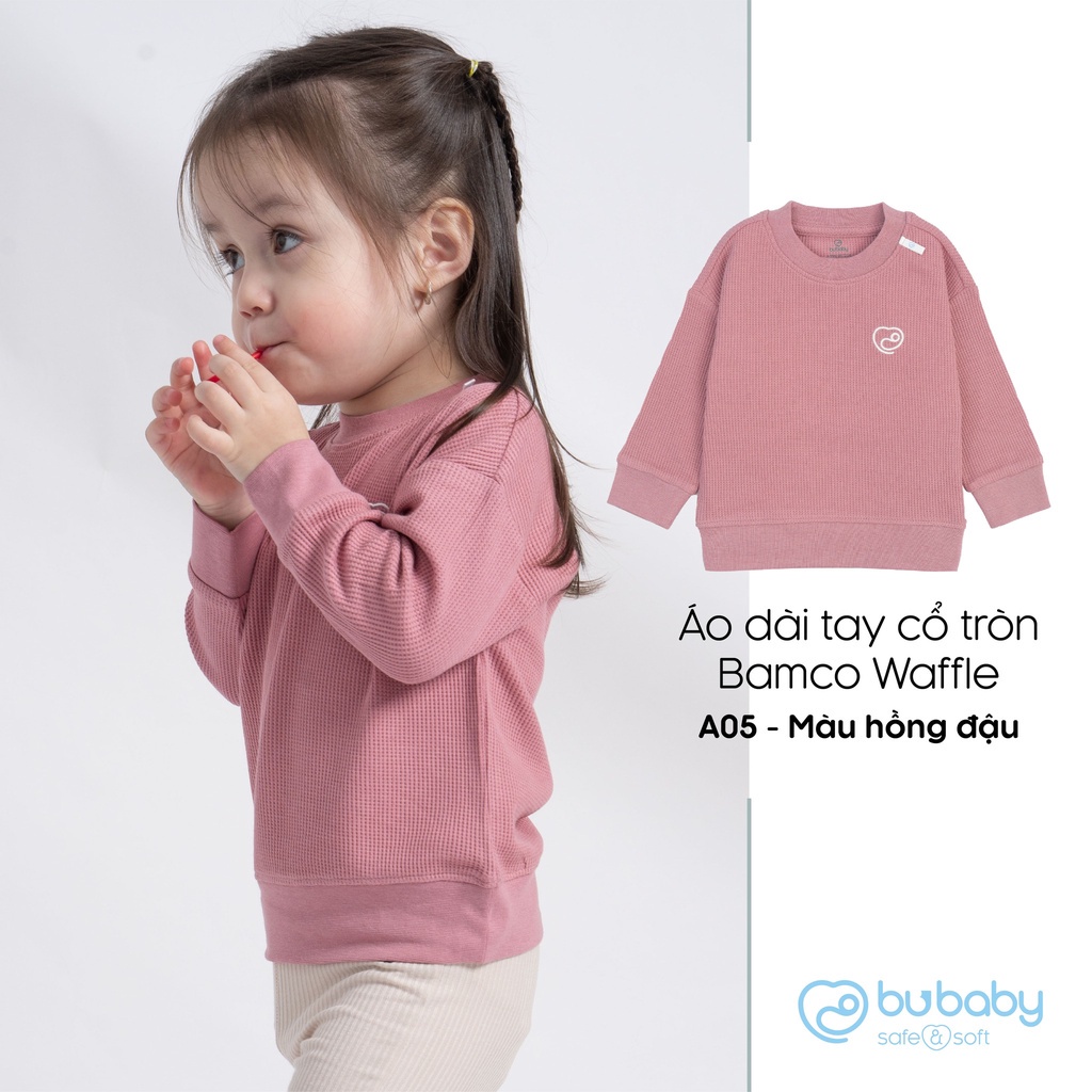 Áo Dài Tay Cổ Tròn Đủ Màu Bé Trai, Bé Gái Từ 6 Tháng Đến 3 Tuổi) Waffle Bu Bình Dương