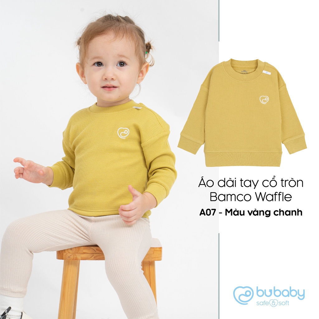 Áo Dài Tay Cổ Tròn Đủ Màu Bé Trai, Bé Gái Từ 6 Tháng Đến 3 Tuổi) Waffle Bu Bình Dương