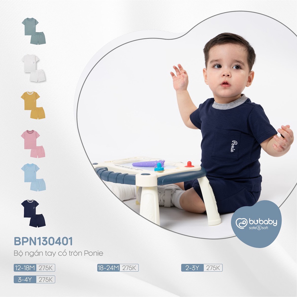 Bộ Ngắn Cổ Tròn Ponie Bu Baby Bình Dương