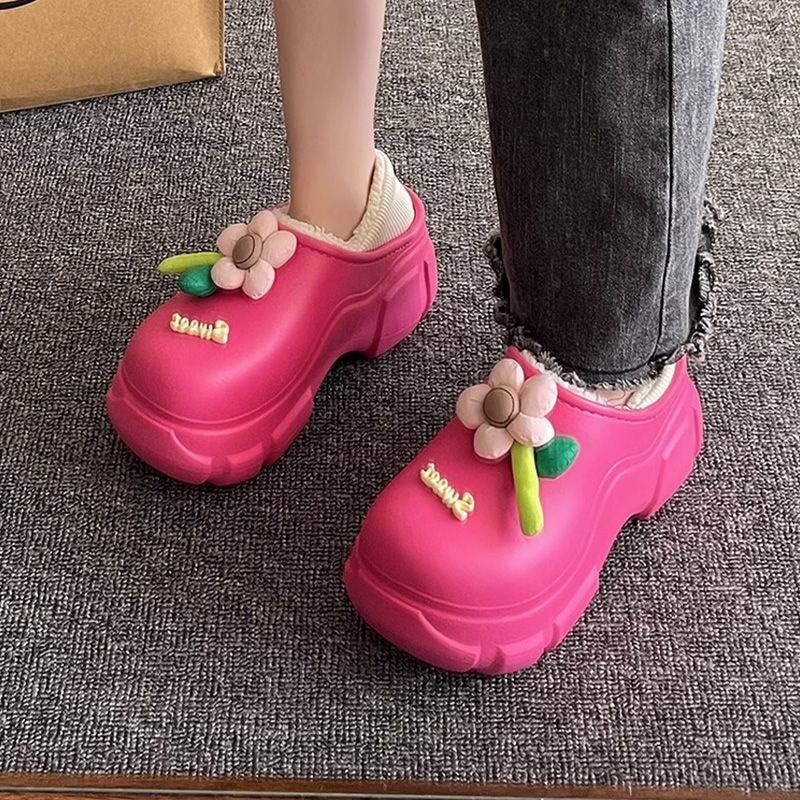 Dép cotton Lót Nhung Dày Dặn Giữ Ấm Mùa Đông Phong Cách Mới 2023 Cho Nữ