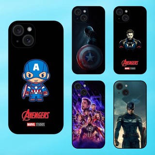 Ốp lưng điện thoại iPhone 15 viền đen Captain America Marvel Avengers