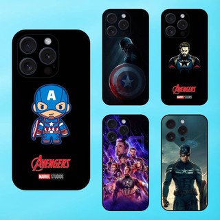Ốp lưng điện thoại iPhone 15 Pro viền đen Captain America Marvel Avengers