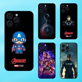 Ốp lưng điện thoại iPhone 15 Pro Max viền đen Captain America Marvel Avengers