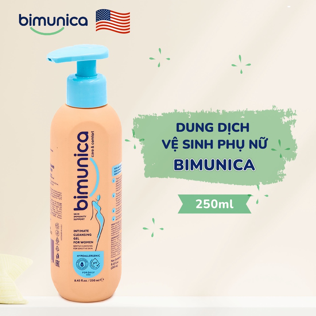 Combo Sữa Tắm Gội Và Dung Dịch Vệ Sinh BIMUNICA Dành Mẹ - Cân bằng pH, Bù Ẩm, Không Xà Phòng