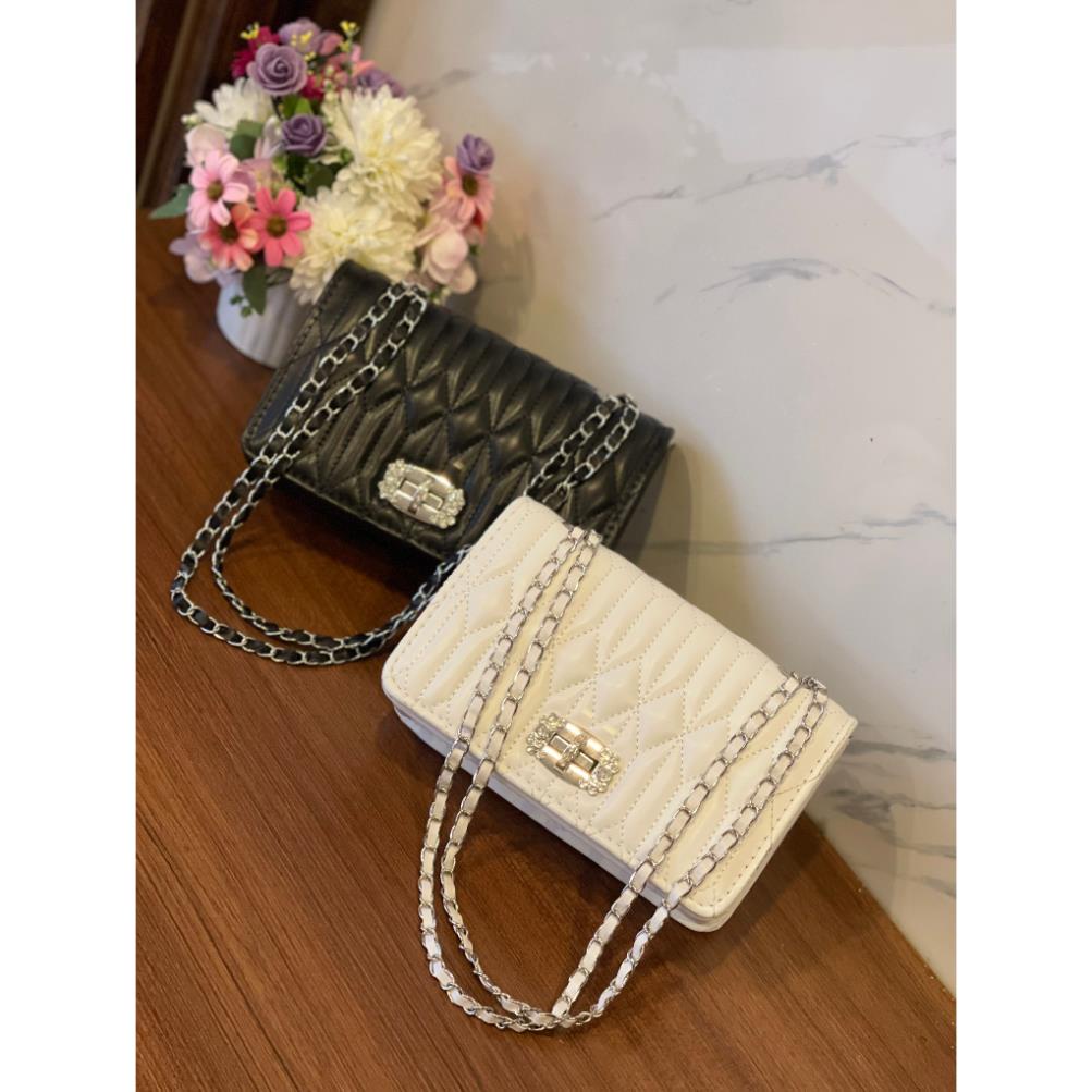 Túi Đeo Chéo Đeo Vai khoá xoay đính đá thời trang mẫu mới TX57