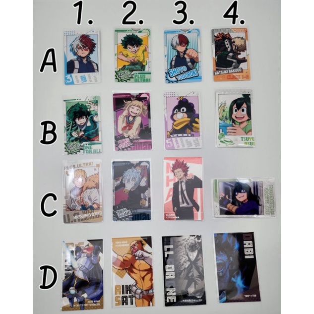 Thẻ bài bo góc chủ đề My hero academia, MHA số 57, chính hãng