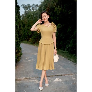 Đầm peplum hở giọt nước, tùng dập ly mmoutfit da0323601