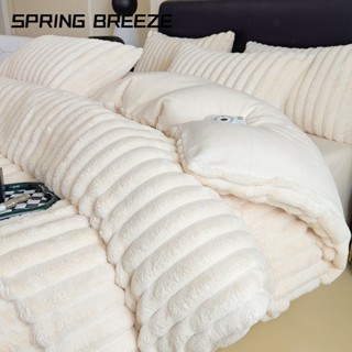 ☃ ATZvvn Cold AaA ACold Bộ bốn món nhung thỏ mùa đông trong gió xuân, ga trải giường ấm áp nhung san hô dày nhung sữa, v