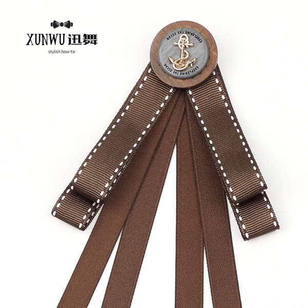 Cà Vạt Nơ Ruy Băng Màu Cà Phê / Nâu Họa Tiết Hoa Đơn Giản Phong Cách retro Dành Cho Nữ