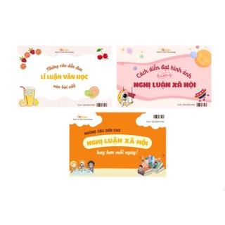 Sách - Combo 3 cuốn FlashCard Những câu dẫn đưa lí luận văn học + nghị luận xã hội