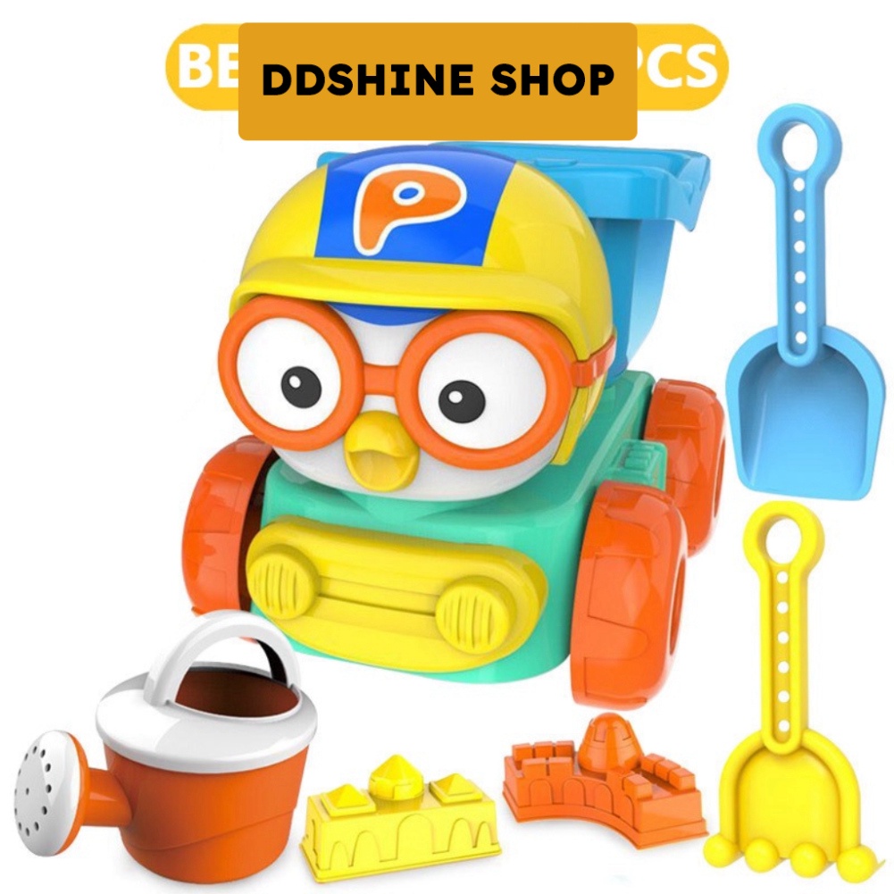 Đồ chơi xe xúc cát hình Pororo/ Petty dễ thương thích hợp cho bãi biển dành cho trẻ