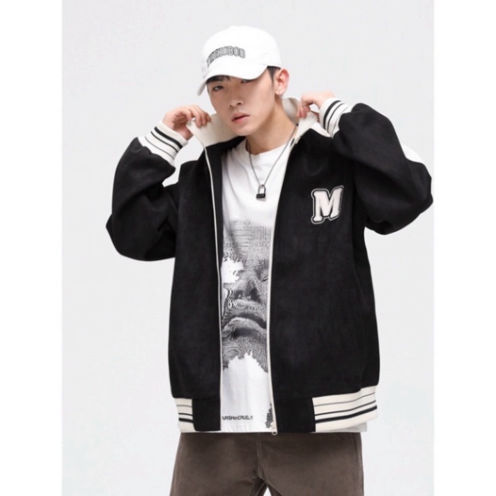 Áo Khoác Bomber Basic JOGGER Nam nữ Form Rộng Unisex  Bumber chữ M