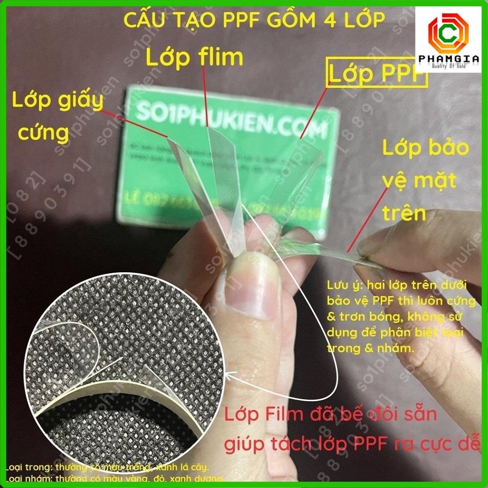 Dán PPF mặt lưng full viền cho iPhone 15/ 15 Plus / 15 Pro/ 15 Promax  chống trầy xước