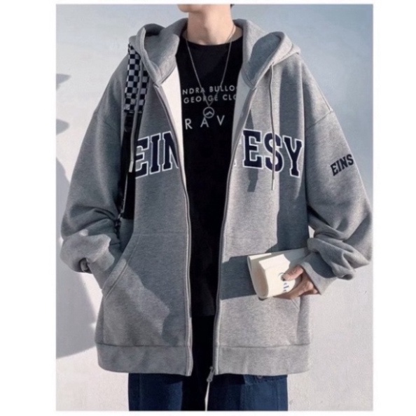 Áo Khoác Nỉ Hoodie Zip Chữ Thêu Form Rộng Unisex chất nỉ tàu siêu dày dặn trẻ trung năng động