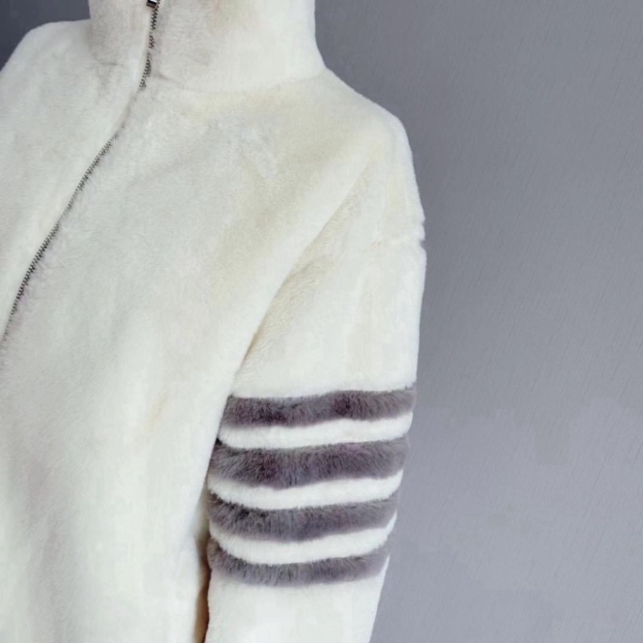 Áo Khoác Lông Cừu 2 Lớp Dày Dặn Phối Kẻ Sọc Tay, Phong Cách Trẻ Trung Năng Động Fom Nam Nữ Trend