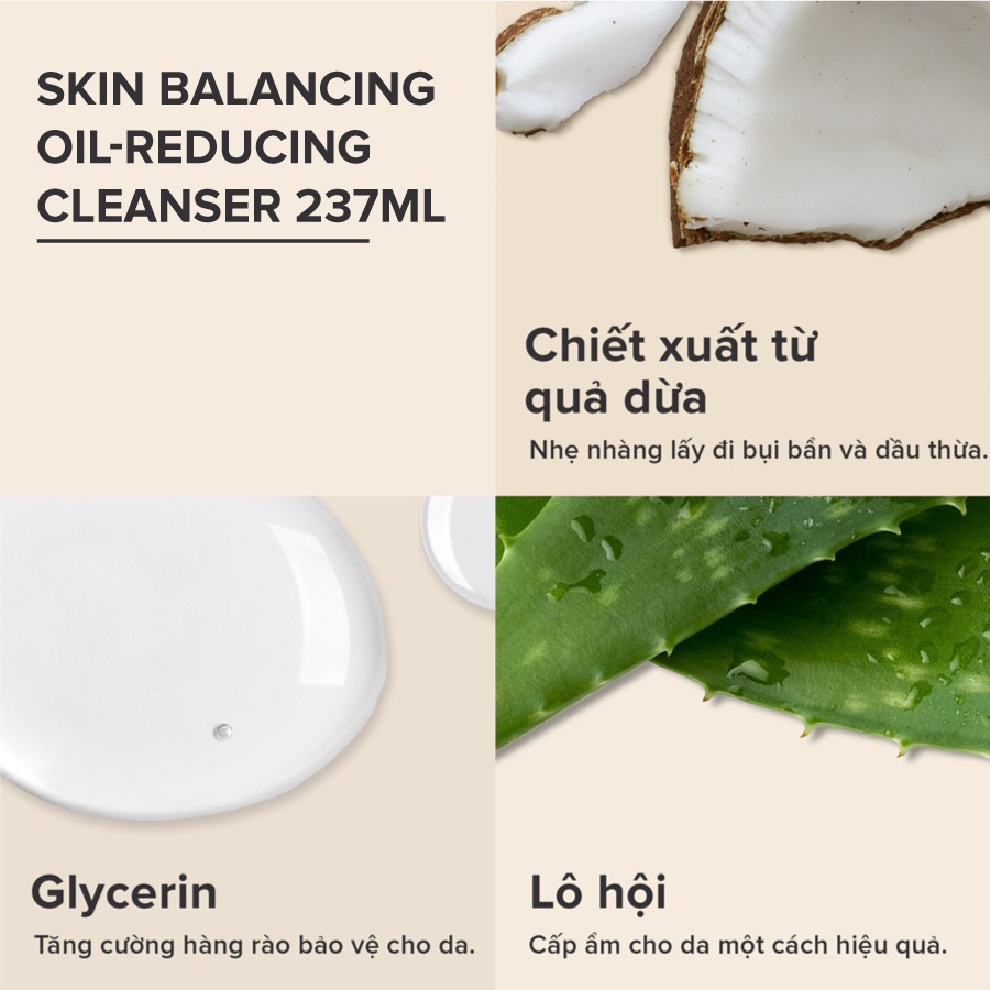 Sữa rửa mặt cân bằng độ ẩm và giảm dầu Paula's Choice Skin Balancing Oil Reducing Cleanser 237ml mã 1150