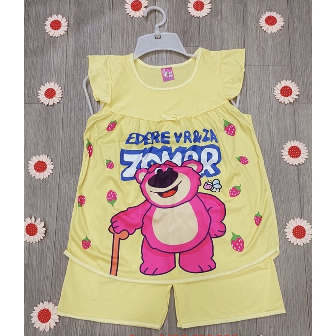 Sét đồ bộ bé gái form lớn cho bé từ 28-40 kí vải thun bóng cực mát.