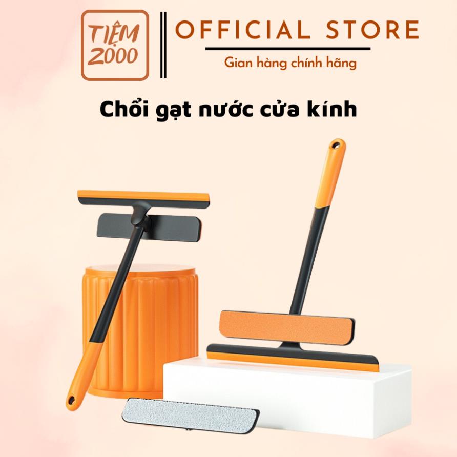 Cây Lau Kính, Chổi Lau Kính Đa Năng Kèm Gạt Nước Thông Minh Mini Xoay 360 Độ Cầm Tay Siêu Tiện Lợi