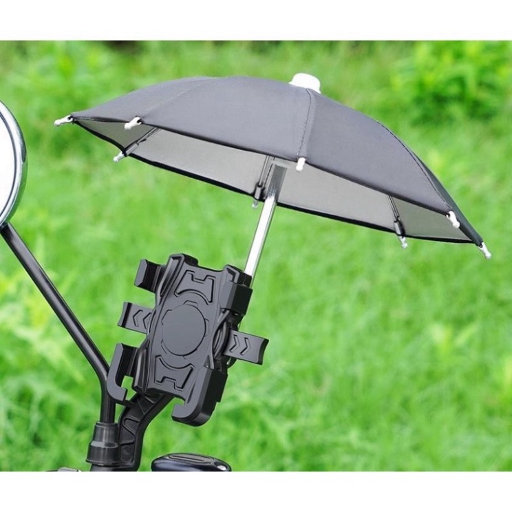 Giá Đỡ Điện Thoại Gắn Xe Máy Kèm Ô Che Mưa Che Nắng Tiện Lợi