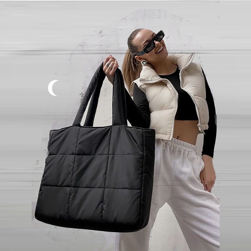 Túi tote phao túi chần bông đeo vai tote size lớn hottrend thời trang nam nữ rẻ đẹp