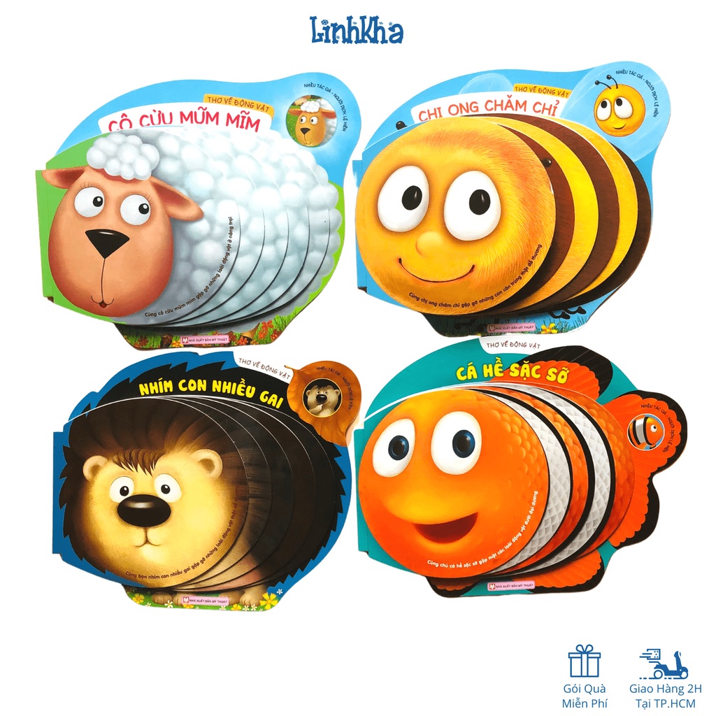 Sách Thơ Về Động Vật - Được Làm Theo Hình Các Bạn Thú Cho Các Bé Nhỏ Thích Đọc Sách - Tân Việt