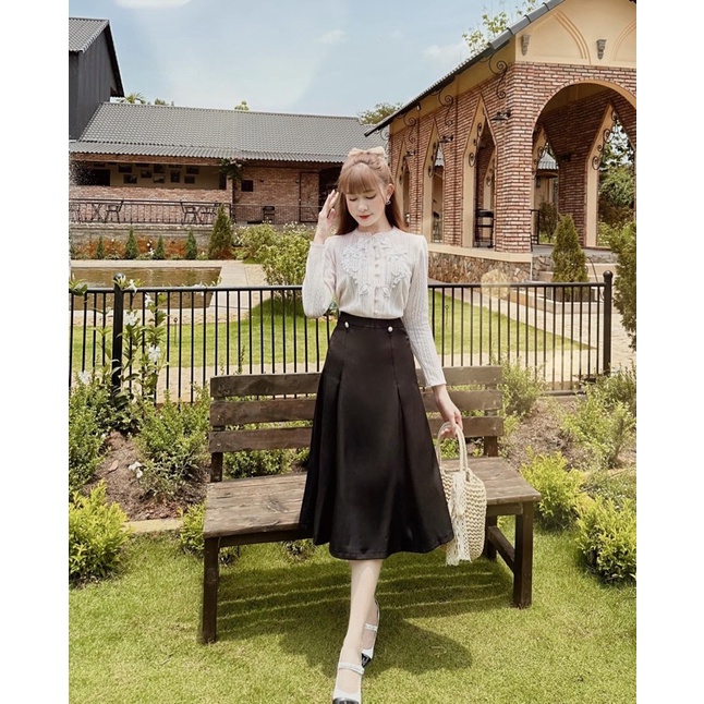 Áo sơ mi ren Maysi họa tiết thêu hoa