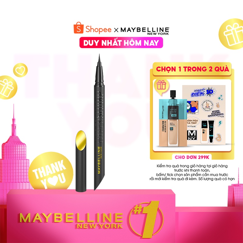 Bút Kẻ Mắt Nước Siêu Sắc Mảnh Maybelline New York Hyper Sharp Liner Extreme 0.4g