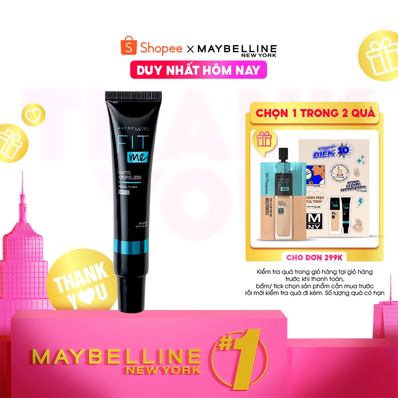 Kem Lót Kiềm Dầu Ngăn Xuống Tông SPF 20 Fit Me Primer Matte+Poreless Maybelline New York 30ml