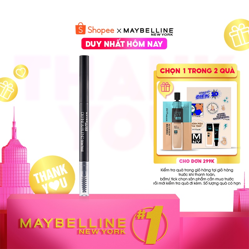 Chì Kẻ Mày 2 Đầu sắc nét tự nhiên Maybelline New York Define & Blend Brow Pencil 0.16g