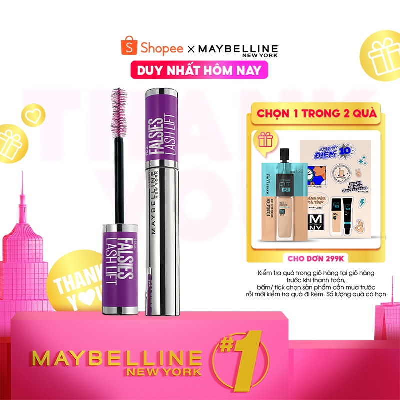 Mascara Uốn Mi, Nâng Mi và Làm Dày Mi Maybelline New York Falsies Lash Lift 8.6ml