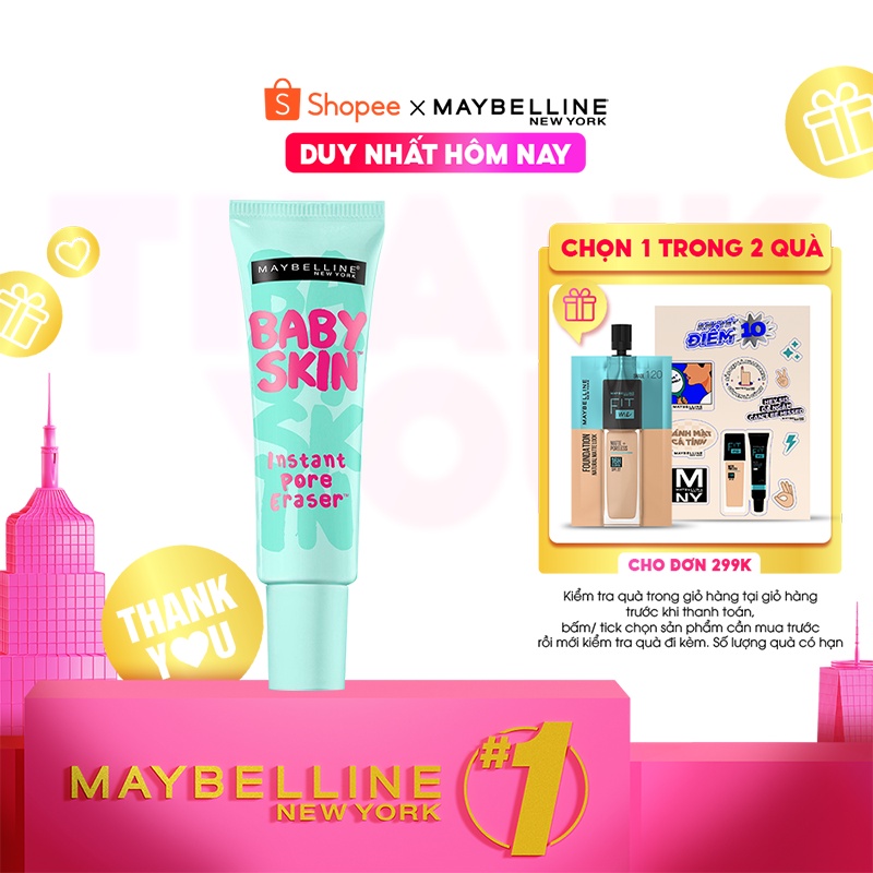 Kem lót mịn da che khuyết điểm Maybelline New York Baby Skin Pore Eraser Primer 22ml