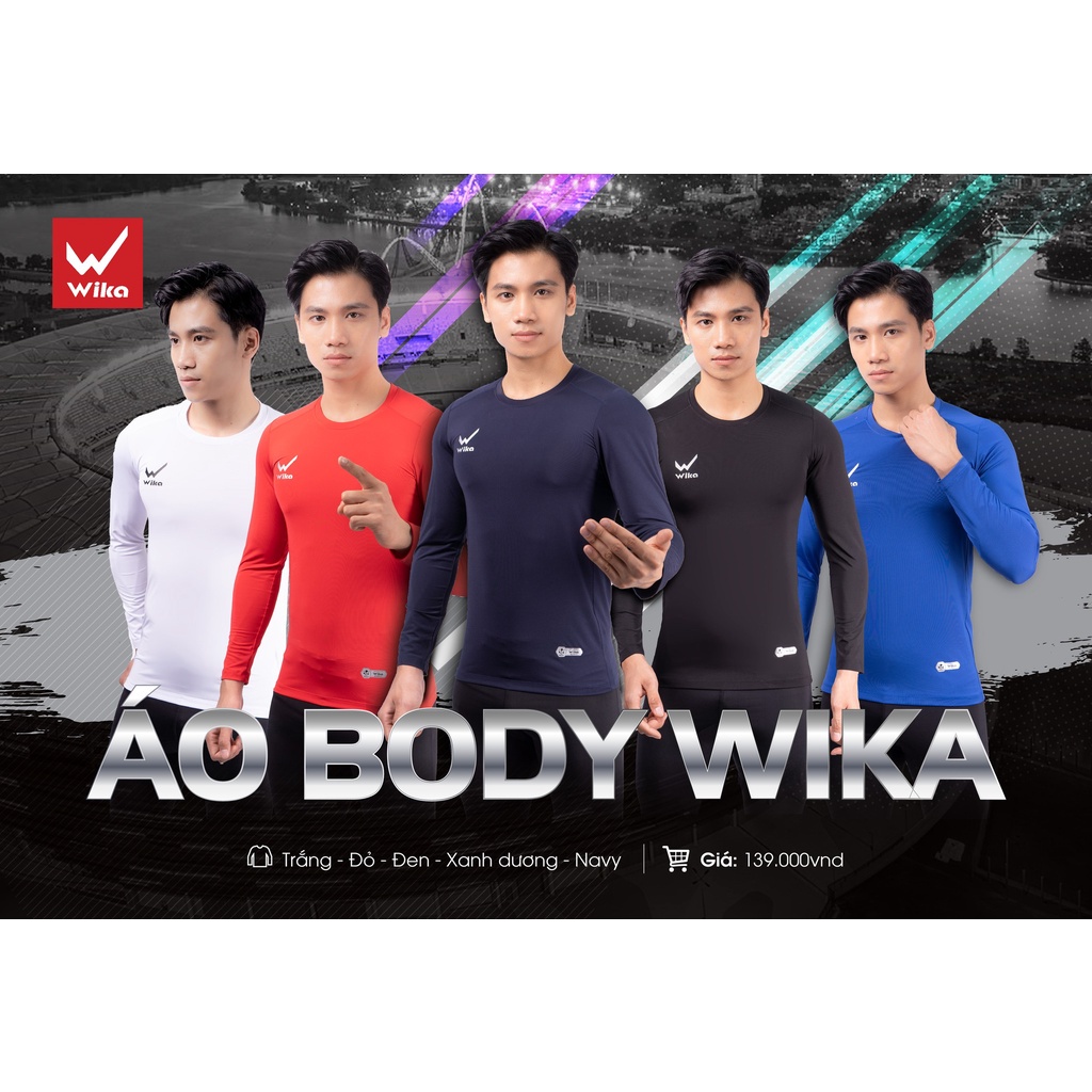 Áo Giữ Nhiệt Nam Chính Hãng Wika, Áo Body Dài Tay Thể Thao Tập Gym Đá Bóng