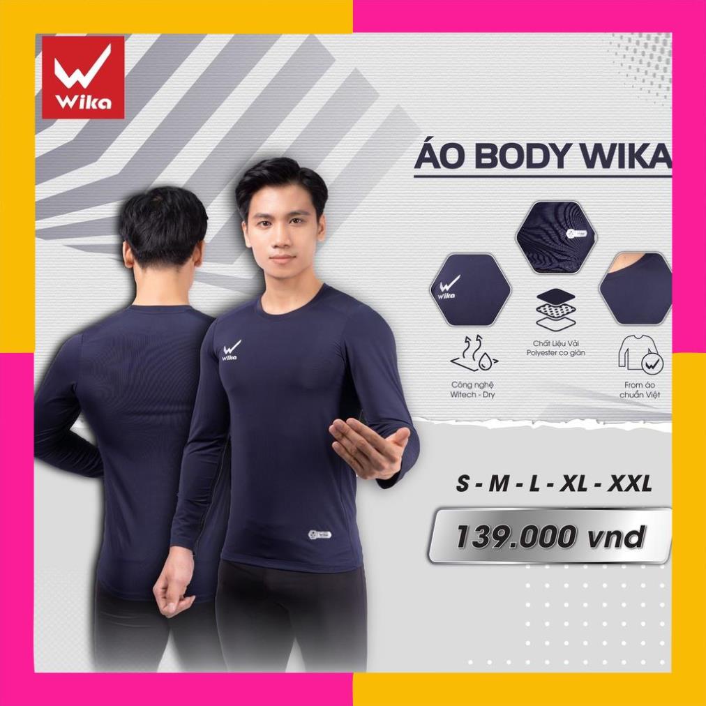Áo Giữ Nhiệt Nam Chính Hãng Wika, Áo Body Dài Tay Thể Thao Tập Gym Đá Bóng