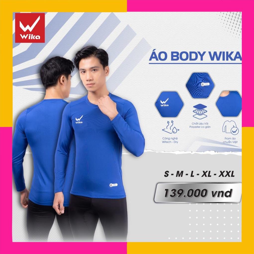 Áo Giữ Nhiệt Nam Chính Hãng Wika, Áo Body Dài Tay Thể Thao Tập Gym Đá Bóng