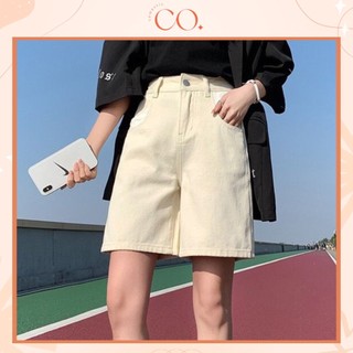 Quần short jean nữ cạp cao sắn gấu phong cách Hàn Quốc, quần short jean nữ KABICO thanh lịch_C20