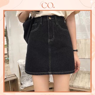 Chân Váy Jeans Cạp Cao Phối Viền Nổi bật