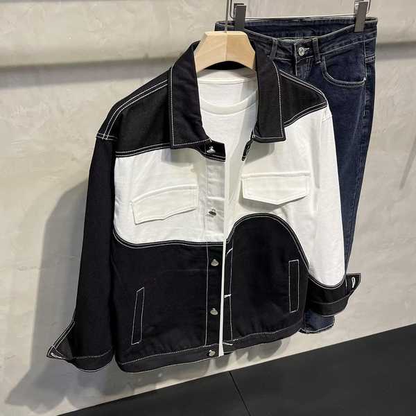 Áo sơ mi khoác nam áo sơ mi khoác ngoài Áo khoác đen trắng áo jacket thường ngày kiểu Mỹ cho nam áo công sở áo cardigan thương hiệu sành điệu áo khoác ngoài cao cổ áo bò nam cổ điển