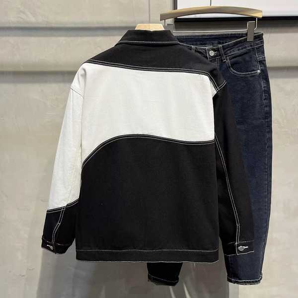 Áo sơ mi khoác nam áo sơ mi khoác ngoài Áo khoác đen trắng áo jacket thường ngày kiểu Mỹ cho nam áo công sở áo cardigan thương hiệu sành điệu áo khoác ngoài cao cổ áo bò nam cổ điển