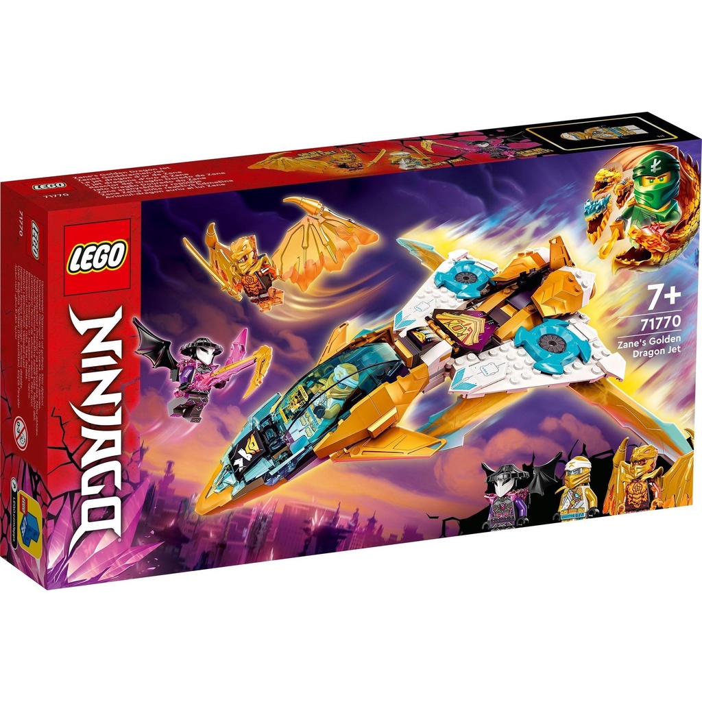 [Mã LEGOSPT10 giảm 10% đơn 999K] LEGO Ninjago 71770 Phi cơ rồng vàng của Zane (258 chi tiết)