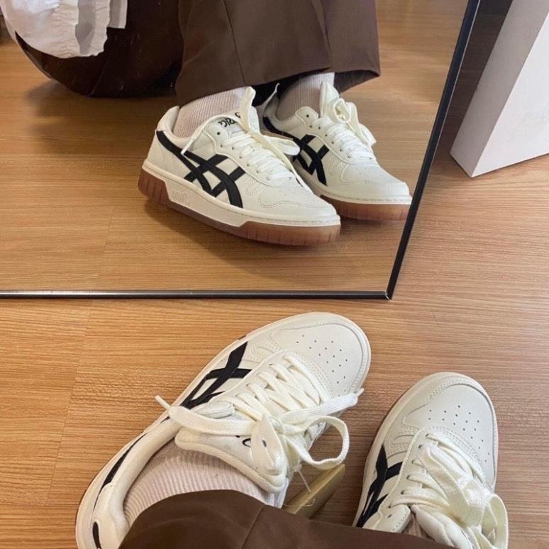 Giày Asics Court MZ Cream Black Gum Nam Nữ 36>43, giày Asics Court bản S.Cấp full pk